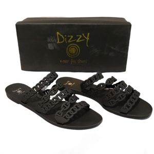 Dizzy Black Strappy Sandals
